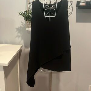Black sleeveless top by Amanda Uprichard size M. Asymmetrical.